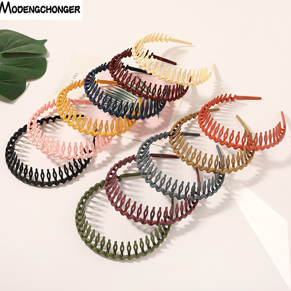 Hair Spray Color - แฟชั่น Headdress ง่ายสีทึบเรซิ่นหวีผม Hairbands สำหรับผู้หญิง Headband