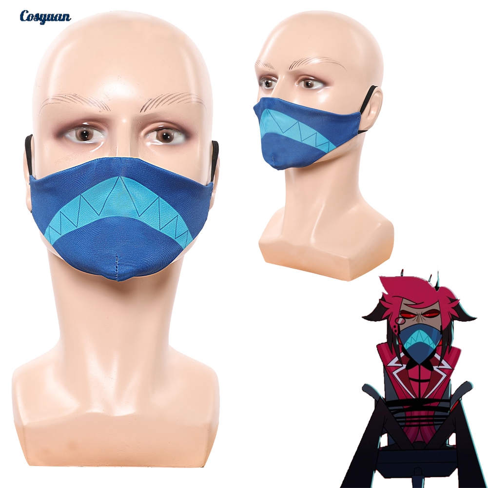 Cosplay Prop Blueprints - หน้ากากพิมพ์ลายสีน้ำเงินของอลาสตอร์จากทีวีเฮลล์อินน์ สำหรับคอสเพลย์ อุปกรณ์เสริมสำหรับงานปาร์ตี้ ชุดปลอมตัว ชุดแฟนซี งานคาร์นิวัล