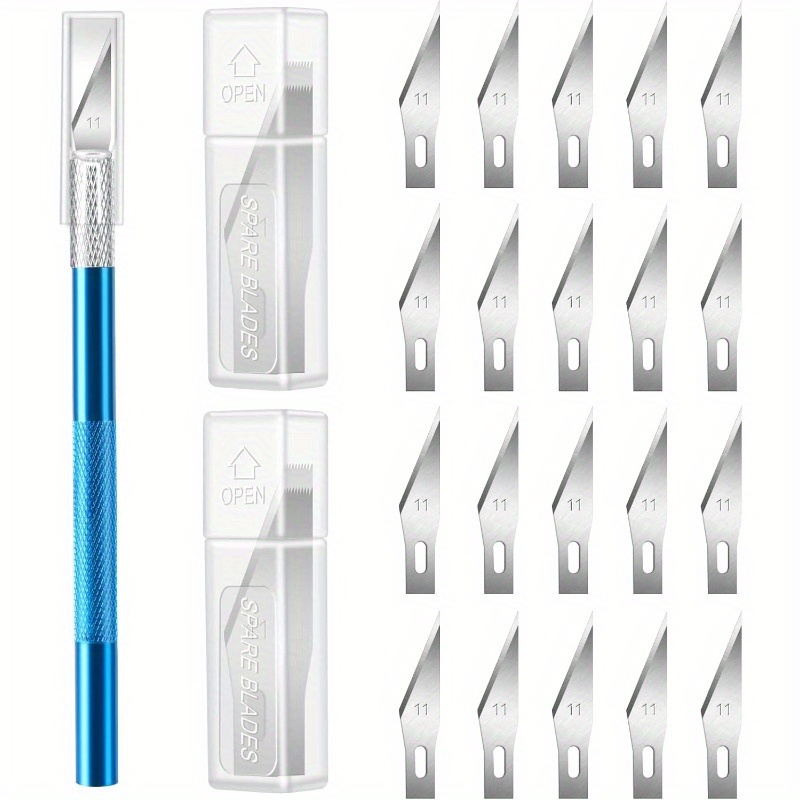 Craft Knife Set - ชุดมีดงานฝีมือ รวมถึงมีดเอ็กแซ็ตโต้และใบมีดสำรอง 20 ใบ เหมาะสำหรับงานฝีมือ ศิลปะ