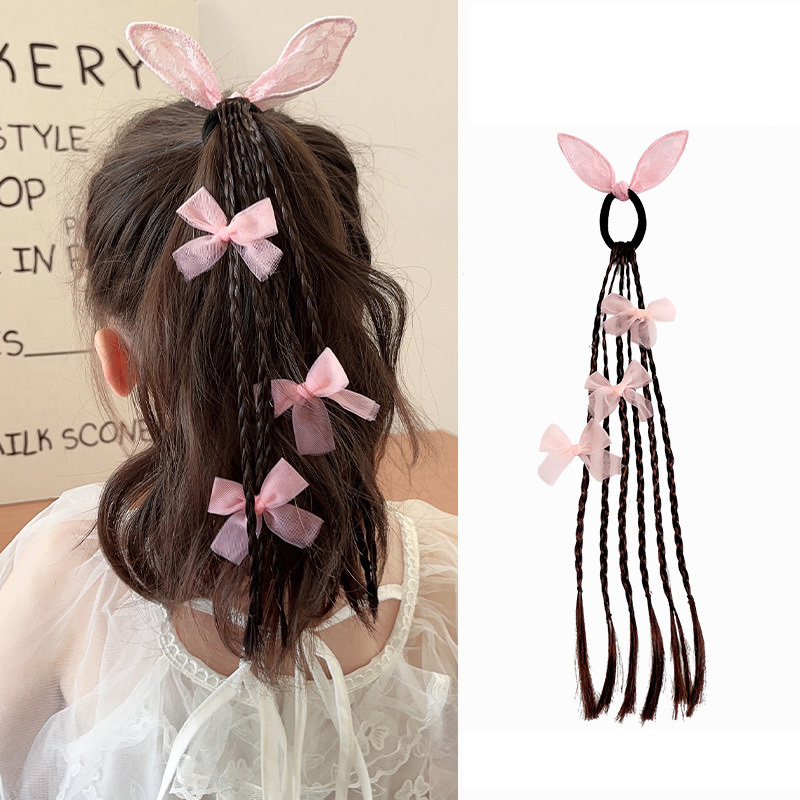 Cosplay Prop Bow - 1PC สาวโบว์กระต่ายหูวิกผมผมหางม้า Headbands ยางวงผมน่ารัก Headwear เด็กอุปกรณ์เสริมผมเครื่องประดับผม