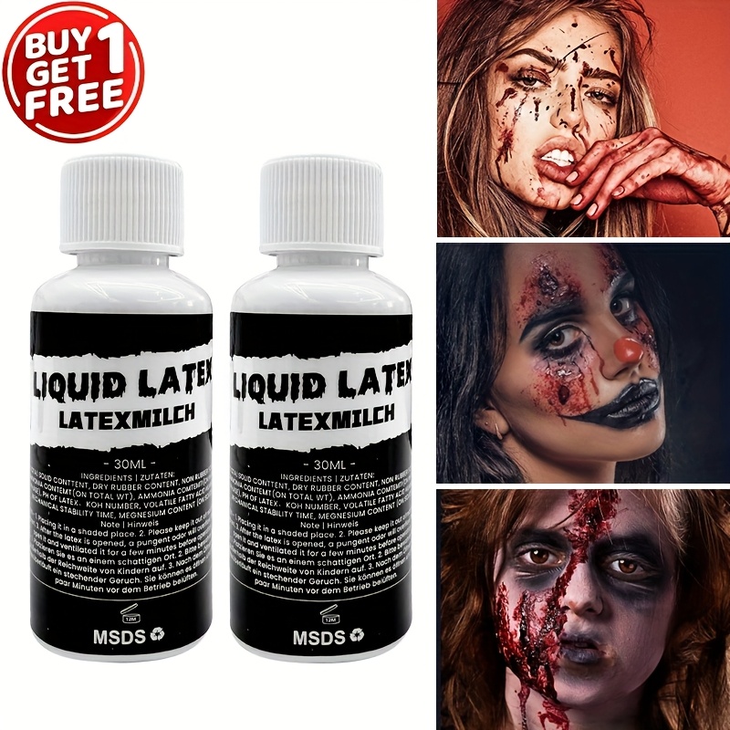 Body Paint Sfx - ชุดแต่งหน้าเอฟเฟกต์ฮาโลวีนแบบน้ำ 2 ชิ้น, ลาเท็กซ์ใส เหมาะสำหรับเอฟเฟกต์พิเศษ เช่น
