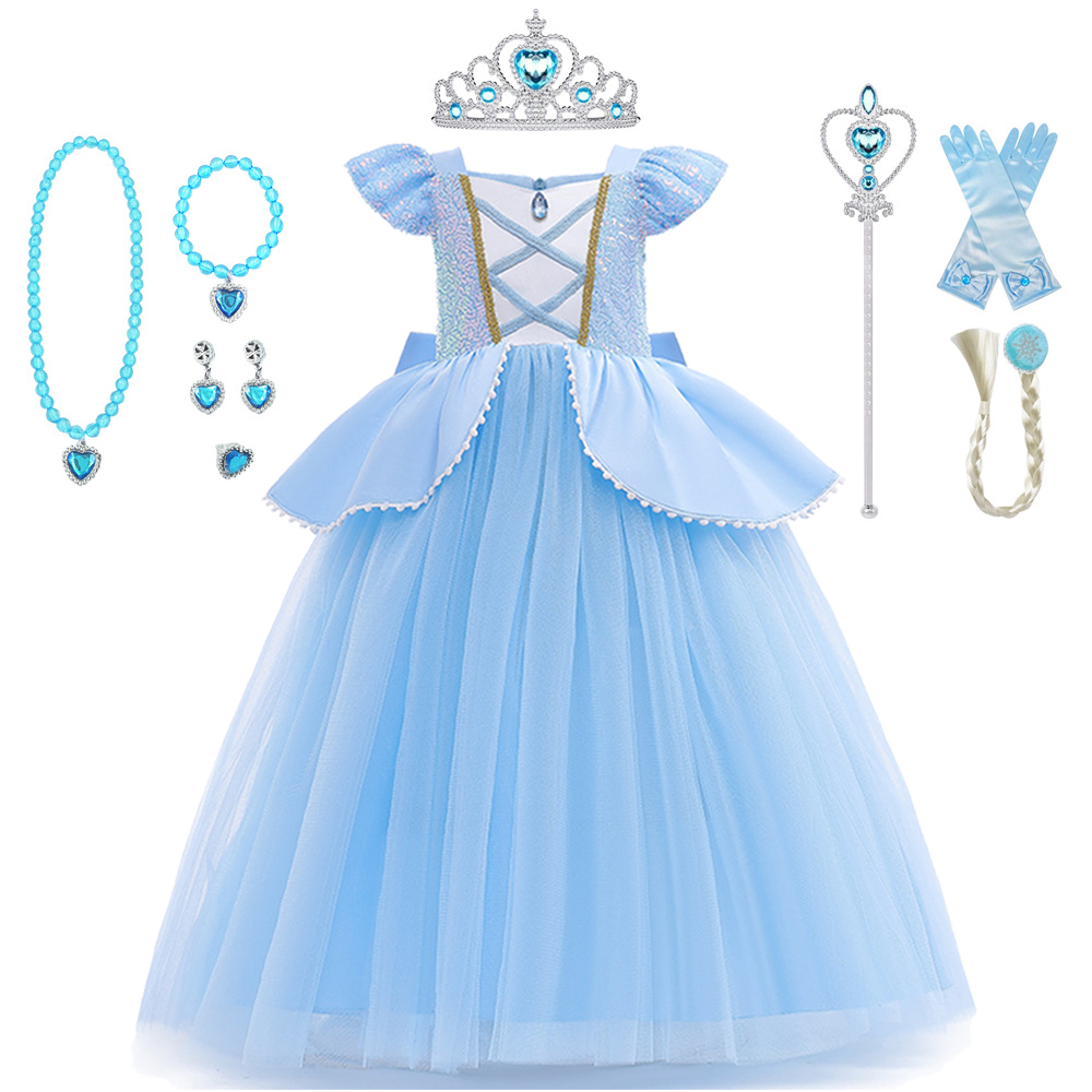 Cosplay Prop Bow - Cinderella คอสเพลย์เครื่องแต่งกายเด็กเสื้อผ้าสําหรับสาวเจ้าหญิงชุดมงกุฎถุงมือวันเกิด Party Ball Gown 2-10