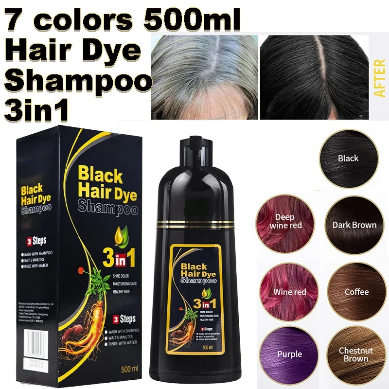 Hair Spray Color - 500ml สีผมแชมพู 3 In 1 Instant