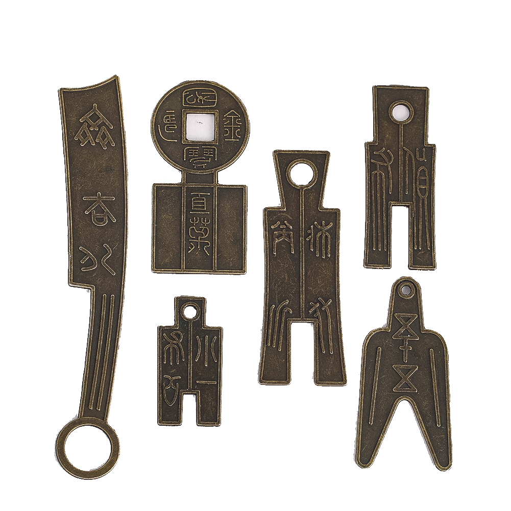 Craft Knife Set - 6 ชิ้น/เซ็ตจีนโบราณมีดเหรียญคอลเลกชันFigurines Miniatures Warring States Period