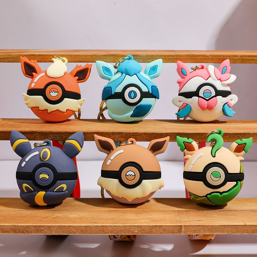 Pokeball Cosplay Prop - พวงกุญแจฟิกเกอร์โปเกมอน อีวุย โปเกบอล ดีไซน์ทันสมัย ขนาดกะทัดรัด ทำจากโลหะ