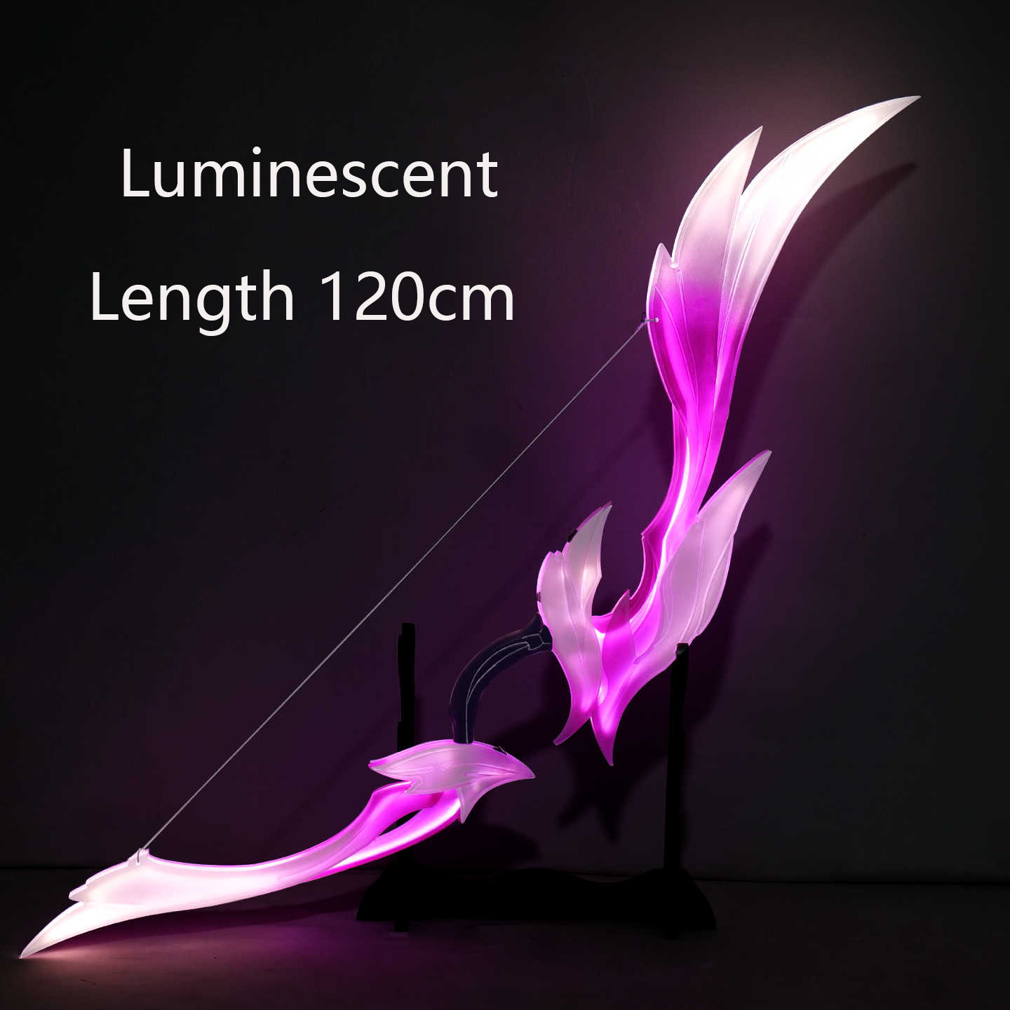 Cosplay Prop Bow - ธนูคอสเพลย์ไซรีนจากเกมฮอนไก สตาร์เรล พร้อมลูกศรเรืองแสง อุปกรณ์ประกอบฉากสำหรับงานปาร์ตี้ฮาโลวีน คริสต์มาส ความยาว