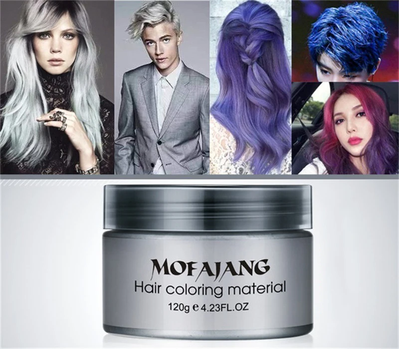 Hair Spray Color - แว็กซ์เปลี่ยนสีผม Mofajang สีฟ้าพาสเทล 1 ชิ้น สีเงิน