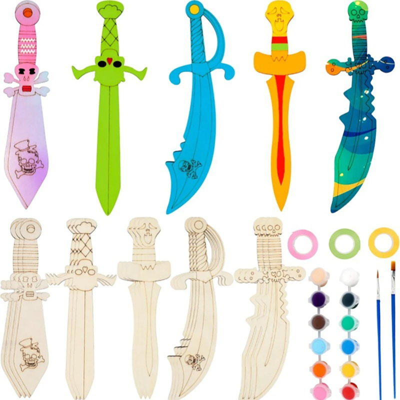 ไม้ DIY วาดโจรสลัดดาบไม้สำหรับ - Cosplay Prop Painting บทวิจารณ์และราคา