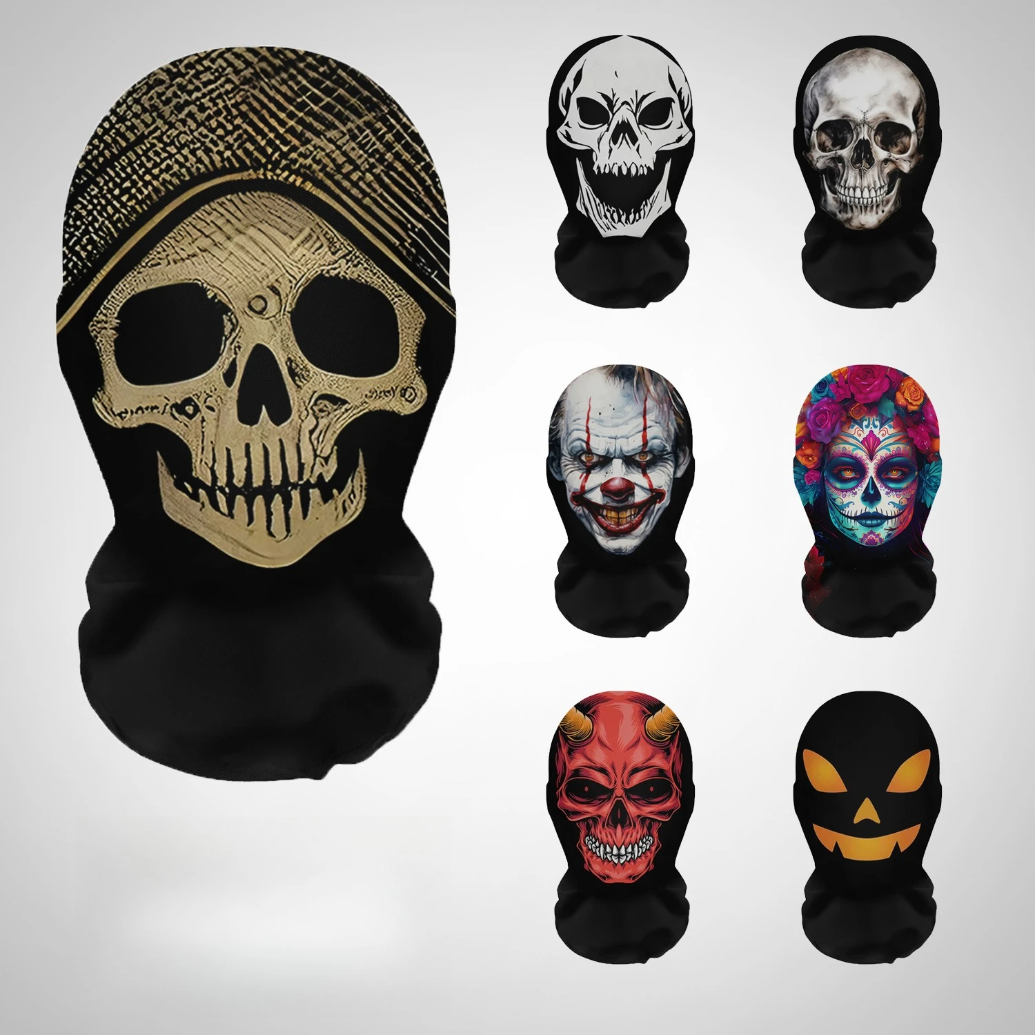 หน้ากากฮาโลวีนลายหัวกะโหลกพิมพ - Cosplay Prop Pattern บทวิจารณ์และราคา
