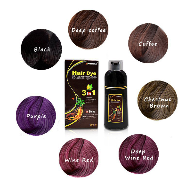 500ml สีผมแชมพู 3 In 1 Instant - Hair Spray Color บทวิจารณ์และราคา